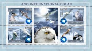 GUINEA BISSAU 2007 SHEET POLAR YEAR BIRDS PENGUINS OWLS