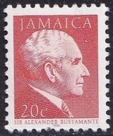 Jamaica 653 (mnh, short perf) 20c Pres. Bustamente, brt org (1994 reissue)