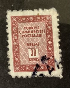 Turkey  1960 Scott  o67 used - Numeral