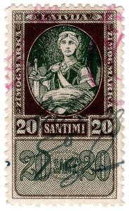 (I.B) Latvia Revenue : Duty Stamp 20s