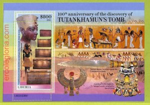 B0486 - LIBERIA - MISPERF ERROR Stamp Sheet - 2022 - Tomb of Tutankhamun EEGYPT-