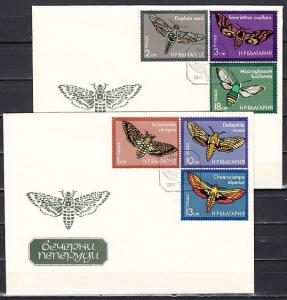 Bulgaria, Scott cat. 2267-2272. Moths issue. 2 First day covers.