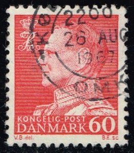 Denmark #439 King Frederik IX (non-fluor); Used (0.25) (3Stars)