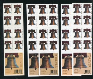4125b & c, 4126b &c, 4127a Liberty Bell Forever Stamp Booklets MNH 2007-2008