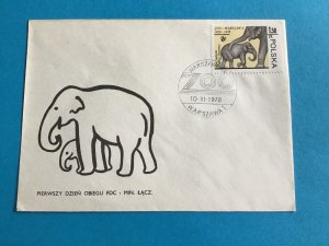 Poland Elephants 1978 Zoo Stamp Cover R42840 