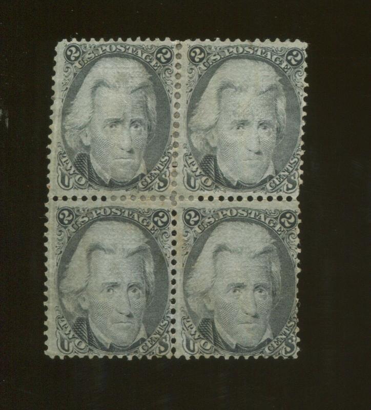 1868 United States Postage Stamp #93 Mint No Gum Block of 4