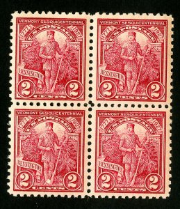 US Stamps # 643 Superb Choice block 4 OG NH