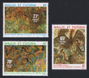 Wallis and Futuna Paintings of Local Artists 3v 1979 MNH SC#242-244 SG#338-340