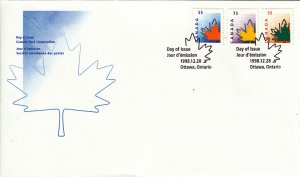 Canada 1998 FDC Sc 1684-1686 Stylized Maple Leaf Definitives Combination