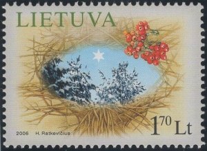 Lithuania 2006 MNH Sc 823 1.70 l Trees, star, holly Christmas