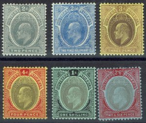 SOUTHERN NIGERIA 1907 KEVII RANGE TO 2/6 NEW COLOURS