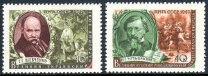 Russia 1961-1962, MNH.Taras Shevchenko,Ukrainian poet;Chernyshevski,writer, 1957