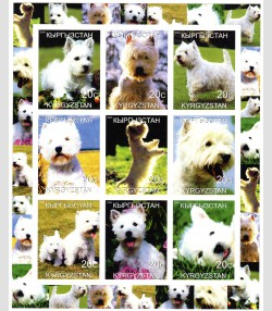 Kyrgyzstan 2000 DOGS THE WESTIE Sheet Imperforated Mint (NH)