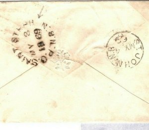 GB Cover Devon Exeter Canada NEW BRUNSWICK * PO SAINT STEPH_ N* CDS 1869 SF12