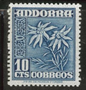 Andorra (Spanish) Scott 39 MNH** Edelweiss Flower stamp 1953