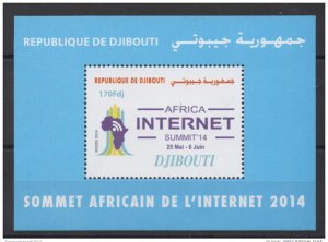 2014 Djibouti ** New Souvenir Block Sheet Africa Internet Summit MNH RARE-