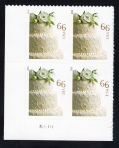 SC# 4735 - (66c) - Wedding Cake - MNH - Plate Block of 4