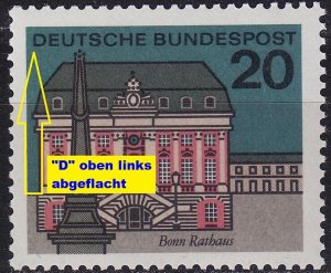 GERMANY BUND [1964] MiNr 0424 F24 ( **/mnh ) Plattenfehler