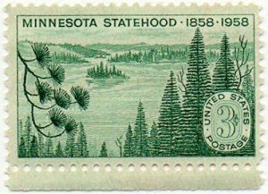 1958 Minnesota Statehood Single 3c Postage Stamp - Sc# 1106 - MNH,OG