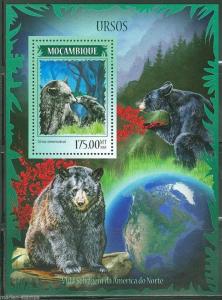 MOZAMBIQUE 2014 BEARS SOUVENIR SHEET  MINT NH