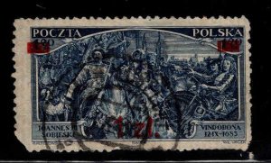 Poland Scott 286 Used surcharged stamp clipped corner