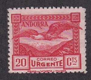 Spanish Andorra # E3, Special Delivery Overprint, Hinged, 1/2 Cat.