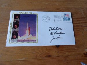 1971 Space USA Cover with Apollo 15 astronauts preprint autographs