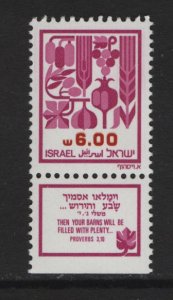 Israel   #810  MNH 1982  produce  with tab  6s