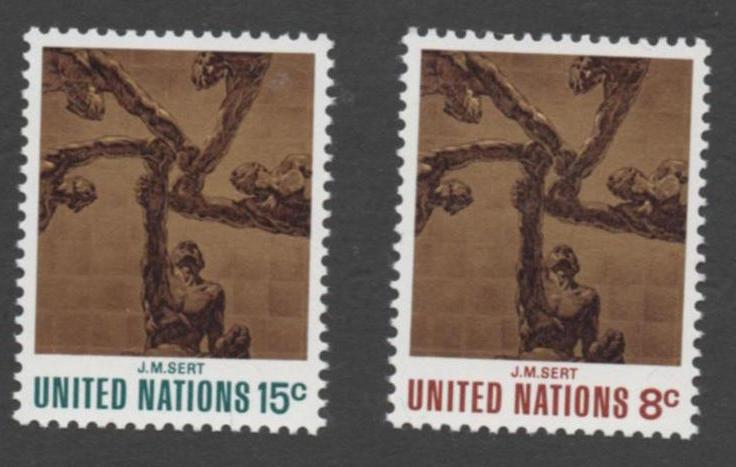 SCOTT   232-233   single   MNH UN New York 1972