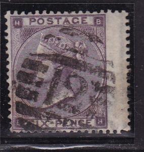 Great Britain 1865 6d lilac with Hyphen  F/VF/used