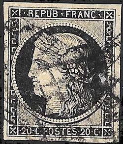 1849 France Sc# 3b Used Gem No Faults