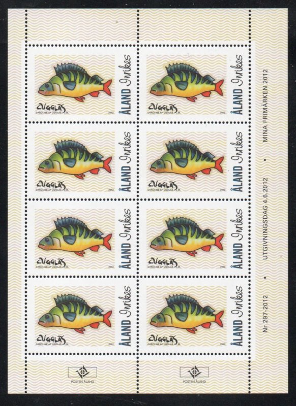 Aland Finland Sc 331 2012 Fish stamp sheet  mint NH