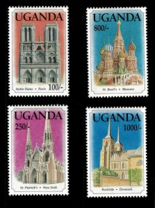 Uganda 1993 - CATHEDRALS II - Set of 4 Stamps (Scott #1159-62) - MNH