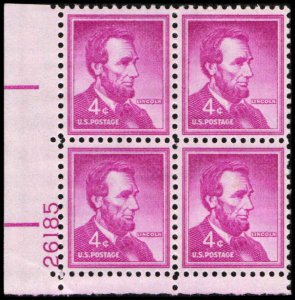 US #1036a LINCOLN MNH LL PLATE BLOCK #26185