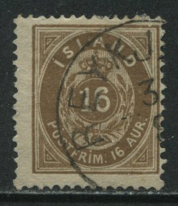 Iceland 1876 16 aurar brown used