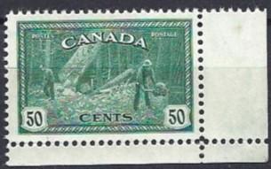 CANADA  1946   Postage    50c Green      SG 406  MNH