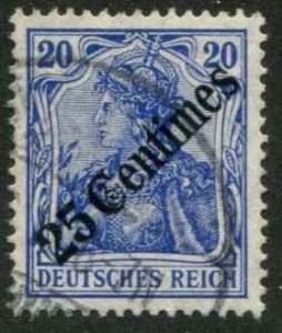 German Offices Turkey SC# 57 o/p 25c on 20pf Germany wmk 125 Used