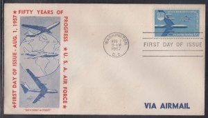 United States Scott C49 Moosecachet FDC - 1957 Airmail Issue