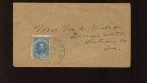 Confederate States 2 Used on Cover Ringgold to Dennis Station GA (LV 1238)