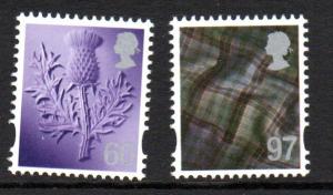 Great Britain Scotland Sc 36-7 2010 60p thistle & 97p tartan stamp set mint NH