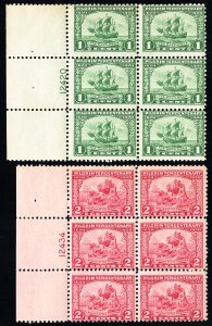 US Stamps # 548-9 MLH Fresh Plate Blocks Of 6