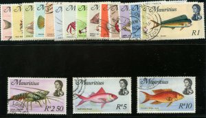 Mauritius 1969 QEII Definitives set complete VF used. SG 382-399. Sc 339-356.