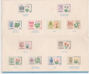 1964-1966 Canada Scott# 417,429A Provincial Flowers + Coats of Arms Mint on PO C