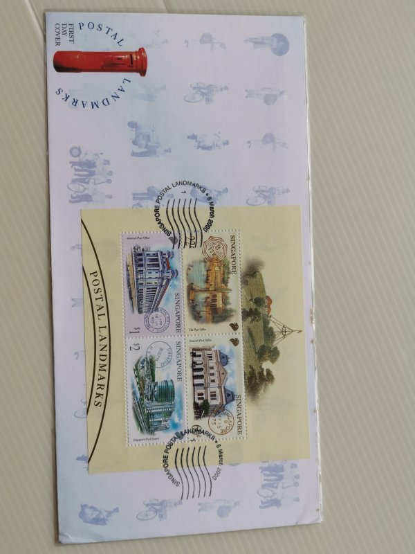 SINGAPORE 2000 FDC - SINGAPORE POSTAL LANDMARKS IN EXCELLENT CONDITION.