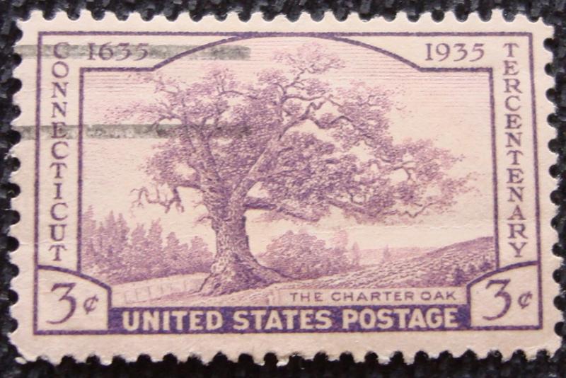 US #772 USED Single Connecticut Tercentenary SCV $.25 L14