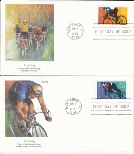 United States # 3119 & 3119a-b, Cycling, Fleetwood First Day