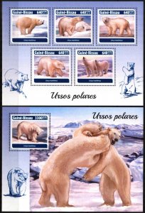Guinea Bissau 2018 Polar Bears sheet + S/S MNH