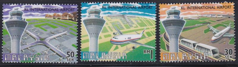 Malaysia # 659-661, Kuala Lumpur Int'l Airport, NH, 1/2Cat.