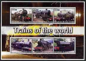 IVORY COAST - 2003 -Trains of the World #1 - Perf 6v Sheet - MNH - Private Issue