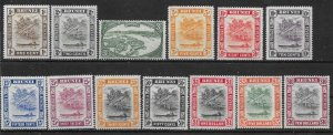 BRUNEI SG79/92 1947-51 DEFINITIVE SET OF 13 AS PER SG KG6 ALBUM MTD MINT